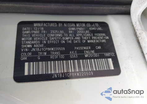 2019 Nissan Rogue Sport S из США, поврежденный, VIN JN1BJ1CP8KW220509